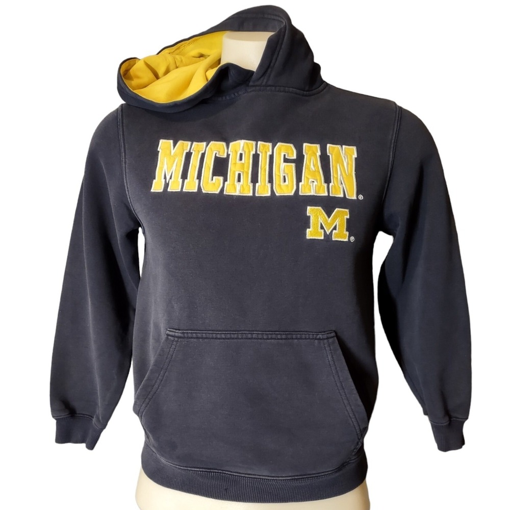 Hoodie Michigan Wolverines Colosseum Navy Blue Youth Medium 12-14 Gorp Core Logo